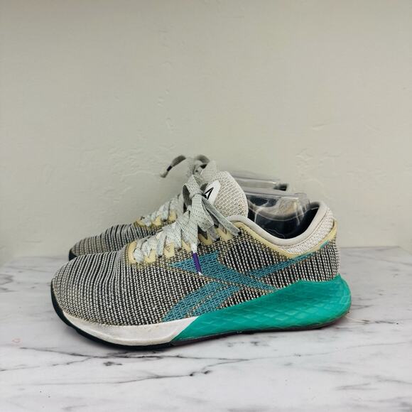 Reebok Nano 9 Gray And Green Sneakers Women’s Size 6 - Picture 1 of 10